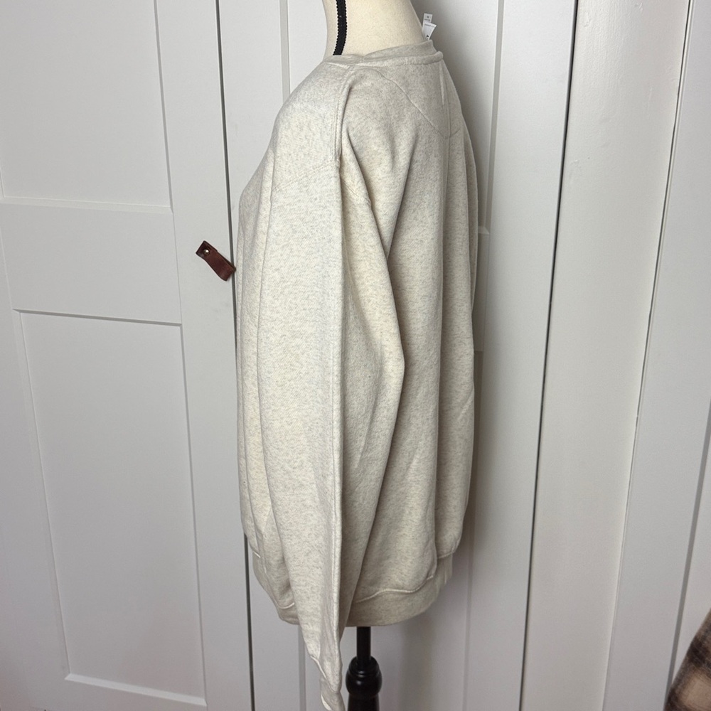 NWT XL dr.pepper lover bow pullover crewneck sweatshirt heather oatmeal coquette - Picture 3 of 10